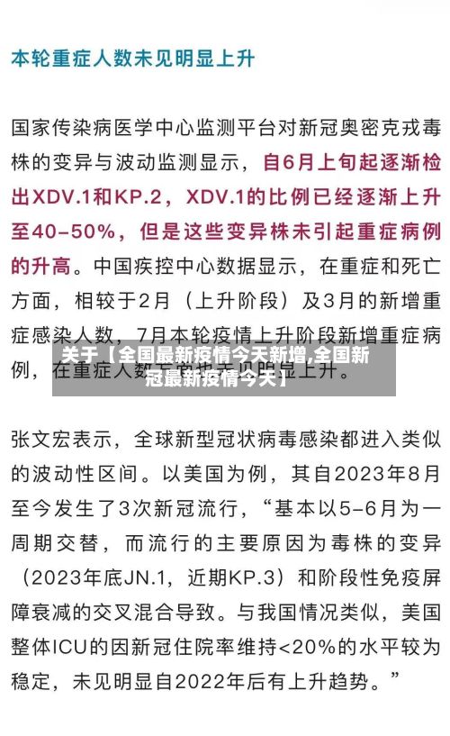 关于【全国最新疫情今天新增,全国新冠最新疫情今天】