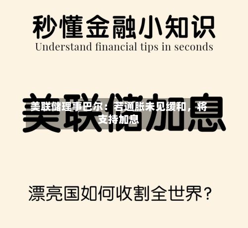 美联储理事巴尔：若通胀未见缓和	，将支持加息-第1张图片