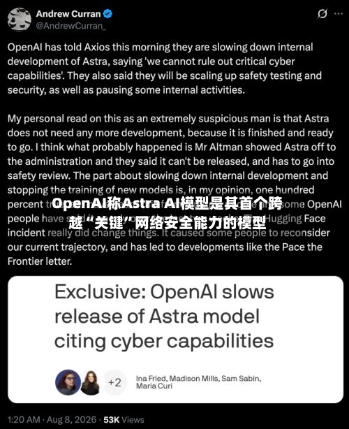 OpenAI称Astra AI模型是其首个跨越“关键”网络安全能力的模型-第2张图片