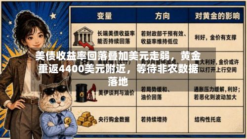 美债收益率回落叠加美元走弱，黄金重返4400美元附近，等待非农数据落地-第1张图片