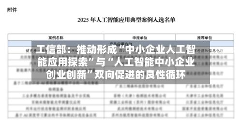 工信部：推动形成“中小企业人工智能应用探索”与“人工智能中小企业创业创新”双向促进的良性循环-第2张图片