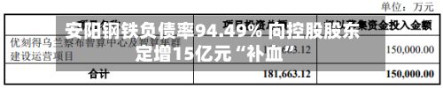 安阳钢铁负债率94.49% 向控股股东定增15亿元“补血”-第3张图片