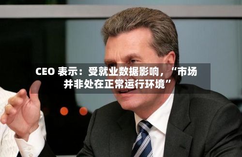 CEO 表示：受就业数据影响	，“市场并非处在正常运行环境	”-第3张图片