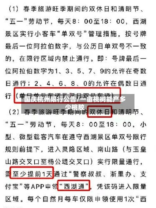 国庆杭州限行公告/一亩桃树能产多少桃胶-第2张图片
