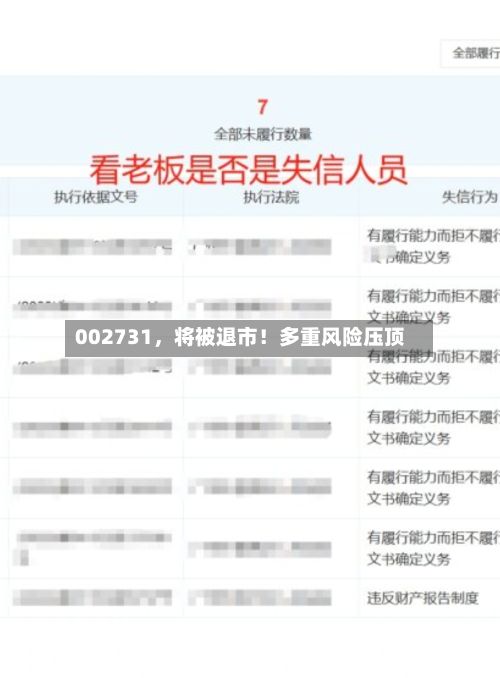 002731	，将被退市！多重风险压顶-第2张图片