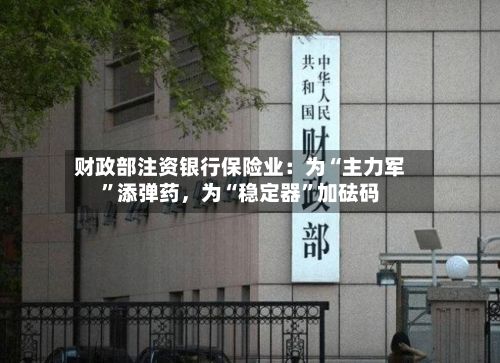 财政部注资银行保险业：为“主力军”添弹药，为“稳定器”加砝码-第2张图片
