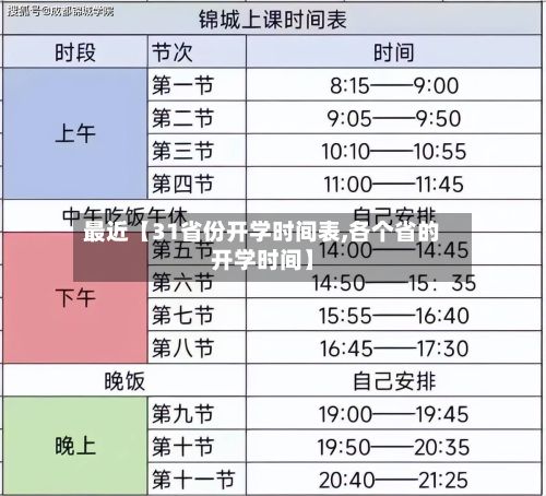 最近【31省份开学时间表,各个省的开学时间】-第2张图片