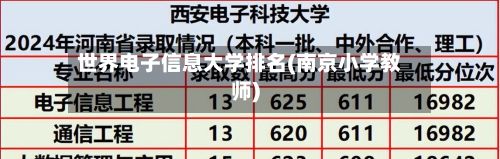 世界电子信息大学排名(南京小学教师)