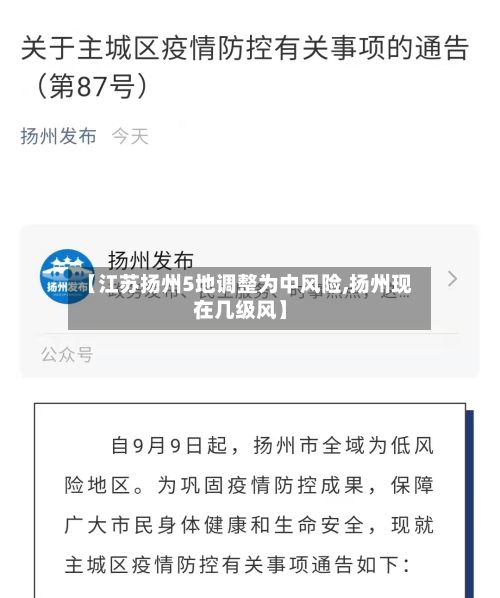 【江苏扬州5地调整为中风险,扬州现在几级风】-第2张图片