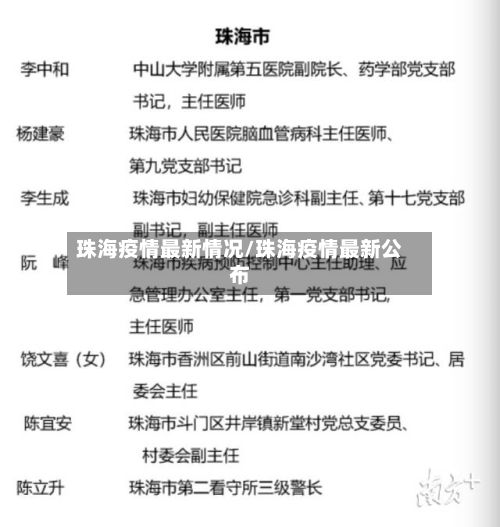 珠海疫情最新情况/珠海疫情最新公布-第2张图片