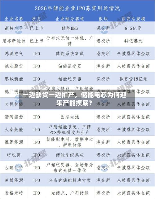 一边缺货一边扩产，储能电芯为何迎来产能摸底？-第2张图片