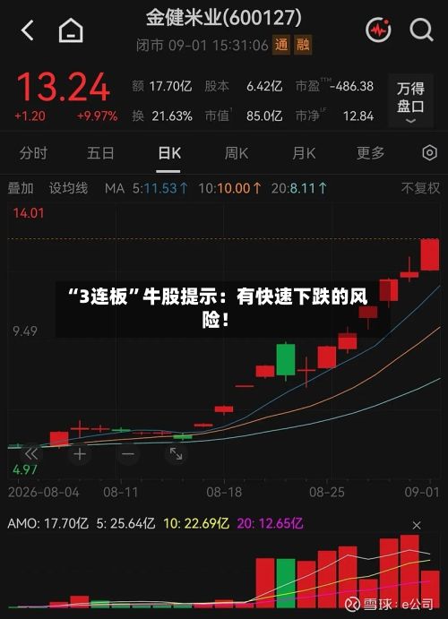 “3连板	”牛股提示：有快速下跌的风险！-第2张图片