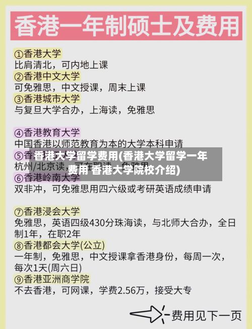 香港大学留学费用(香港大学留学一年费用 香港大学院校介绍)-第2张图片