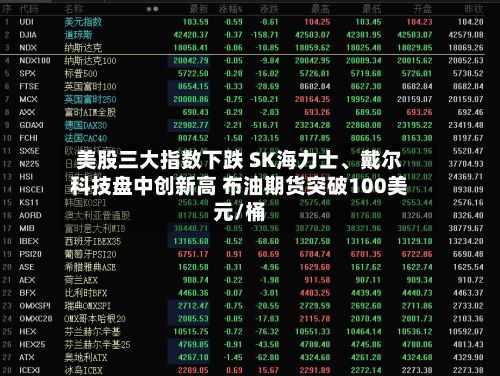 美股三大指数下跌 SK海力士	、戴尔科技盘中创新高 布油期货突破100美元/桶-第1张图片