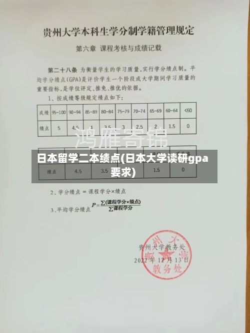 日本留学二本绩点(日本大学读研gpa要求)