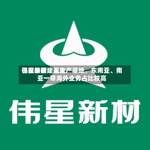 伟星新材：近来已在泰国建有生产基地，东南亚、南亚一带海外业务占比较高-第2张图片
