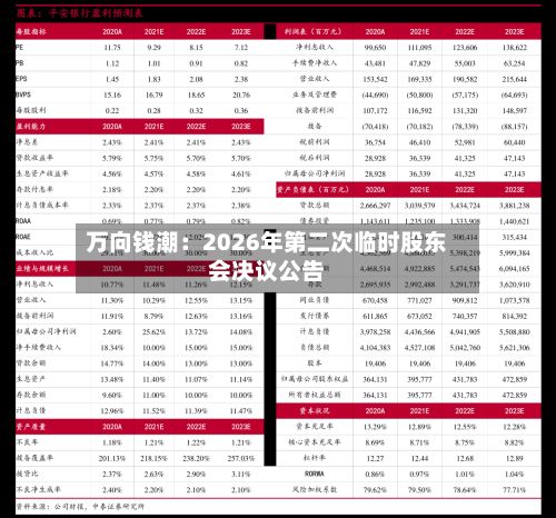 万向钱潮：2026年第二次临时股东会决议公告