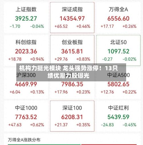 机构力挺光模块 龙头强势涨停!13只绩优潜力股曝光-第3张图片