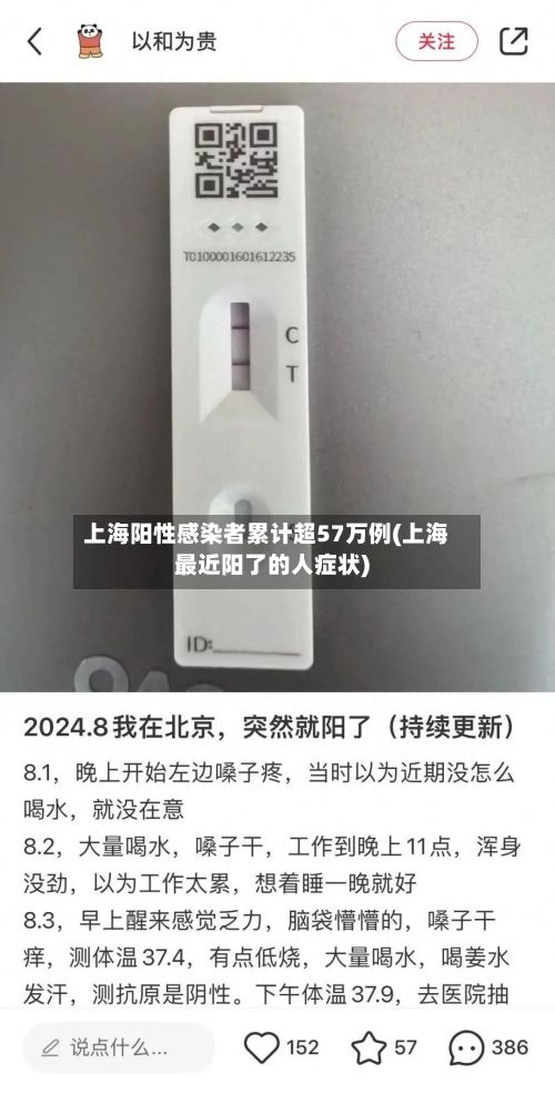 上海阳性感染者累计超57万例(上海最近阳了的人症状)-第2张图片