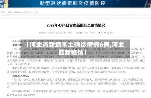 【河北省新增本土确诊病例6例,河北最新疫情】