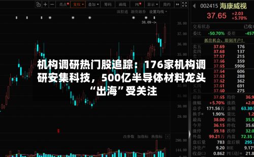 机构调研热门股追踪：176家机构调研安集科技，500亿半导体材料龙头“出海”受关注