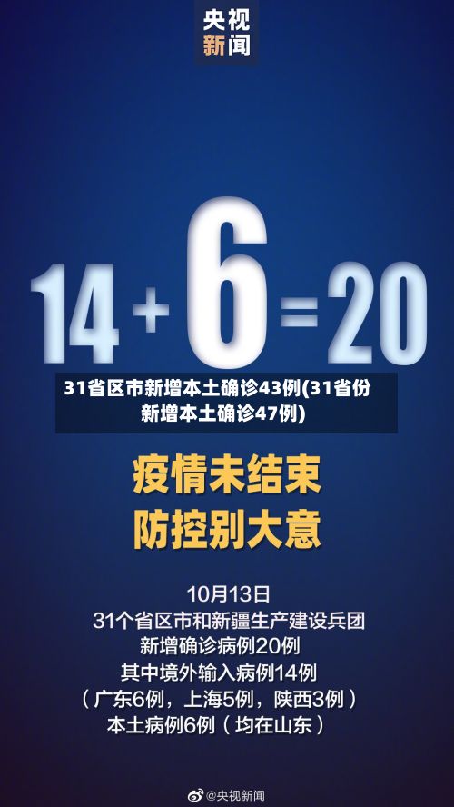 31省区市新增本土确诊43例(31省份新增本土确诊47例)