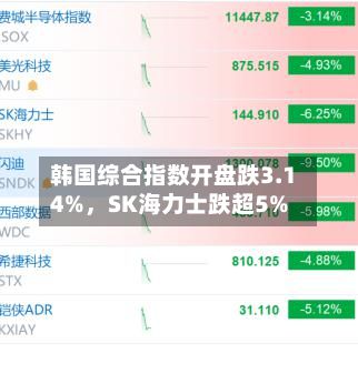 韩国综合指数开盘跌3.14%，SK海力士跌超5%-第2张图片