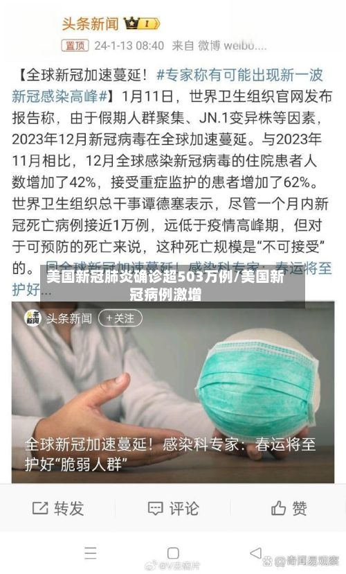 美国新冠肺炎确诊超503万例/美国新冠病例激增