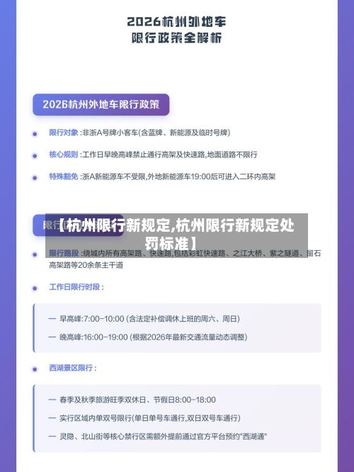 【杭州限行新规定,杭州限行新规定处罚标准】