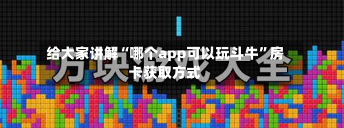 给大家讲解“哪个app可以玩斗牛”房卡获取方式-第2张图片
