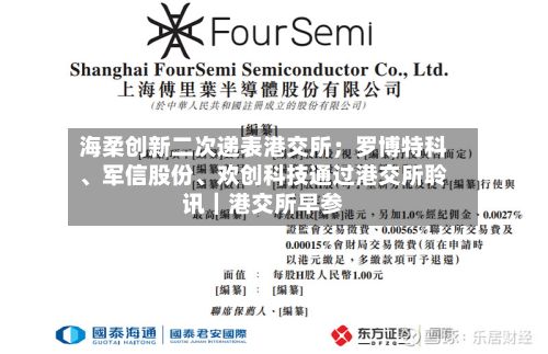 海柔创新二次递表港交所；罗博特科、军信股份、欢创科技通过港交所聆讯｜港交所早参-第2张图片