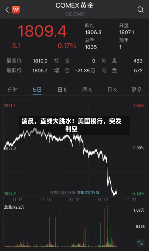 凌晨，直线大跳水！美国银行，突发利空-第3张图片