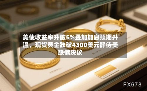 美债收益率升破5%叠加加息预期升温，现货黄金跌破4300美元静待美联储决议-第2张图片