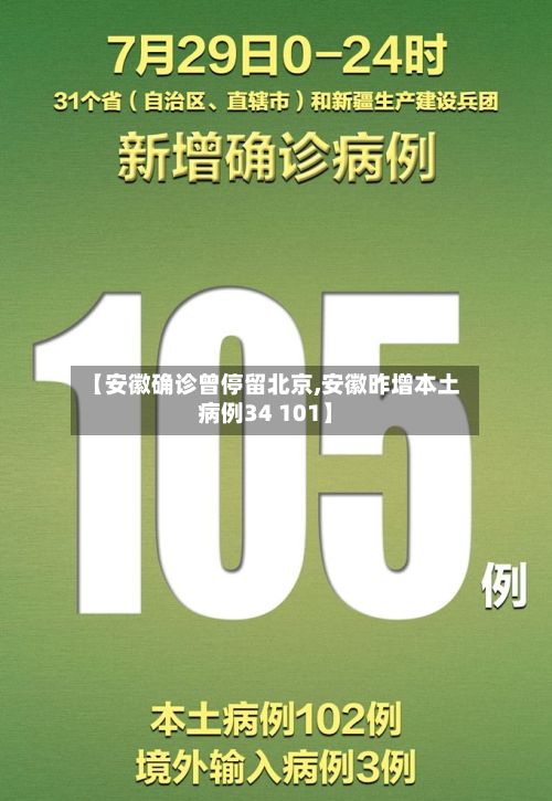 【安徽确诊曾停留北京,安徽昨增本土病例34 101】