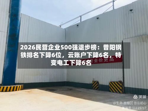 2026民营企业500强退步榜：普阳钢铁排名下降6位	，云账户下降6名，特变电工下降6名-第2张图片